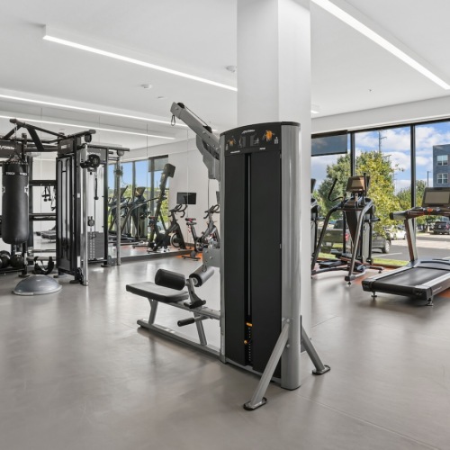 a gym with exercise equipment
